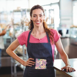 Server Book, Waitress Book, Leather Server Book Organizer with Double Zippered Pocket and Pen Holder, Cash Check Bill Receipt Presenter