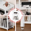 LELELINKY White Side Table,Small Printer Stand with Storage Shelf,3 Tier