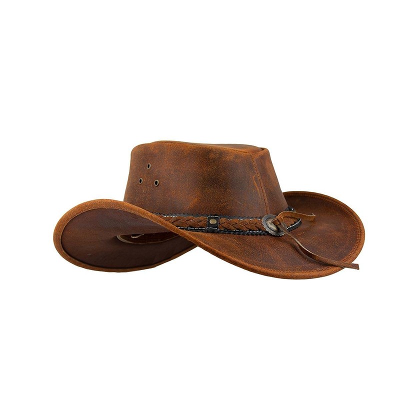 Black Jungle Aramac Leather Cowboy Hat Australia Hat, ochre