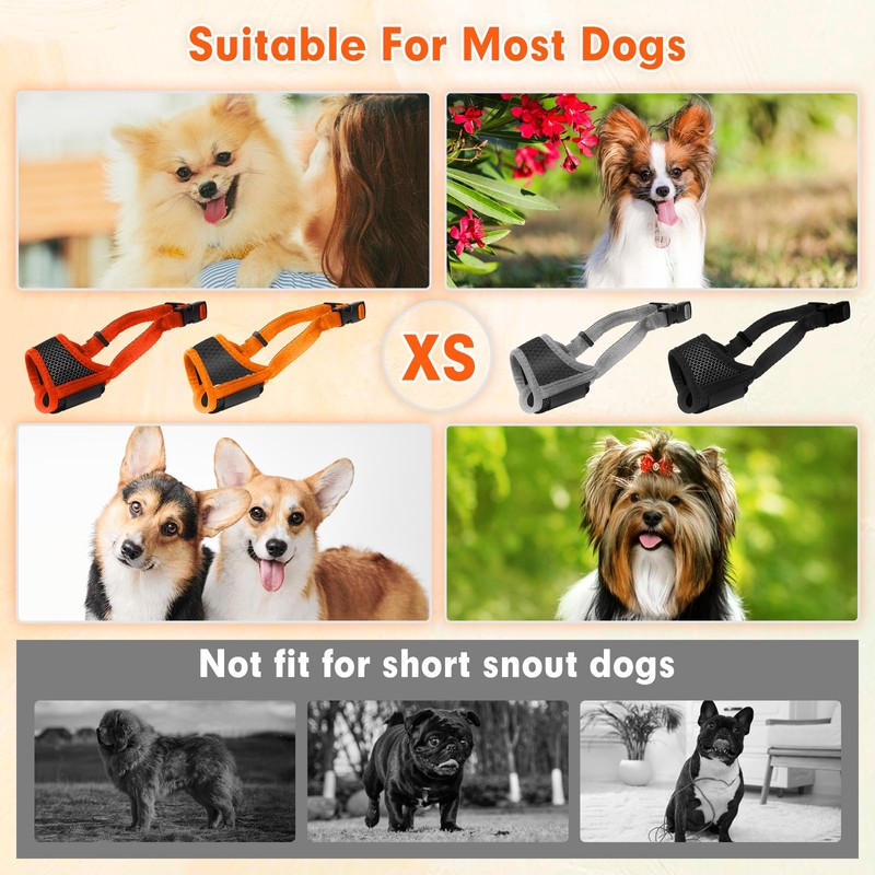 Adjustable Anti Bark Muzzle for Small Dogs - Breathable Mesh