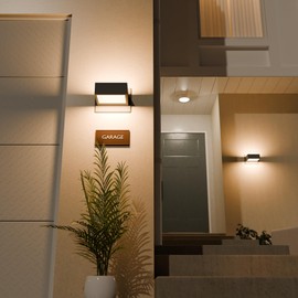 illumishin Outdoor Wall Sconce LED Up Down Wall Mount Lamp Modern Exterior Lighting Fixture for Porch Front Door Garden Yard Patio, Waterproof Aluminum White Wall Lights Porch Lantern