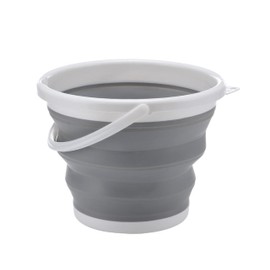 Neez 10L Collapsible Bucket for Car Wash, Mop, Easy Cleaning with Handle - Foldable, Portable, Space Saving Indoor Outdoor Use (Grey)