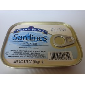 Ocean Prince Sardines - in Water 3.75 oz Can (Pack of 6)