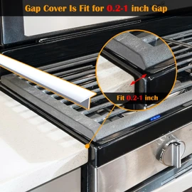 KindGa Stove Gap Covers, Silicone Counter Gap Filler for Stove, 30 Inches for 4-25mm Gap, Seal Spills between Appliances Countertop Furniture Stoves Ovens(Set of 2, White)