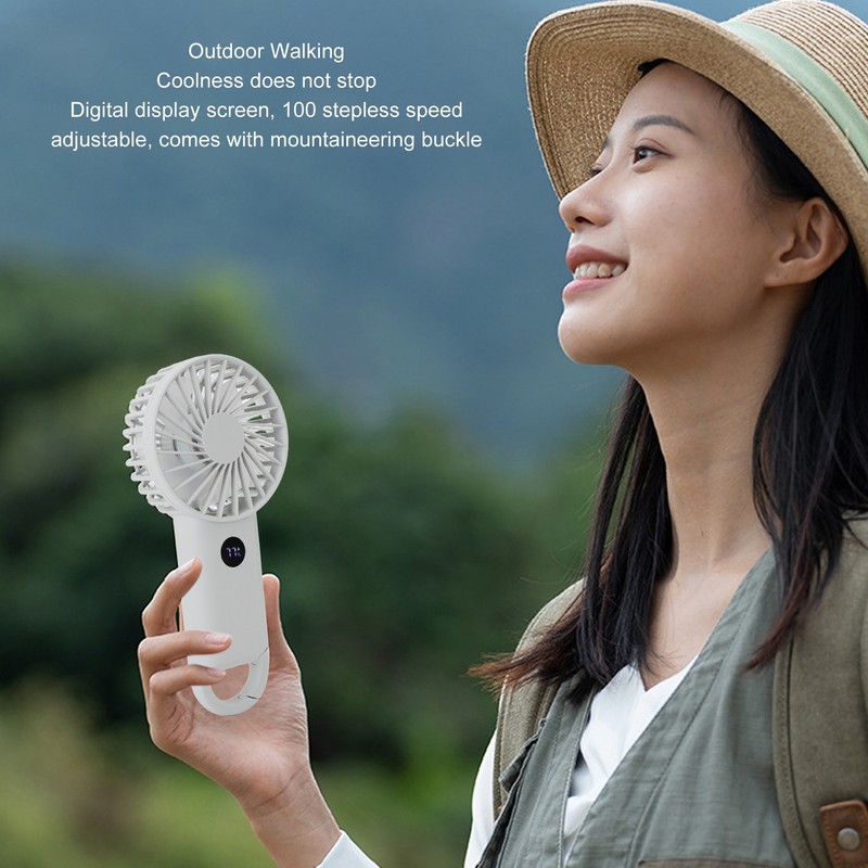 Handheld Fan Multifunction 100 Levels Stepless Speed Intelligent Digital Display