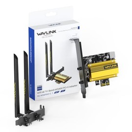 WAVLINK Tarjeta WiFi 6E PCIe AX5400M WiFi, tarjeta de red 2024 Adaptador inalámbrico AX210 de triple banda con Bluetooth 5.3, MU-MIMO, WPA3, OFDMA, soporte de perfil bajo, disipador de calor