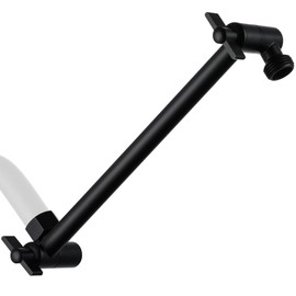 G-Promise Shower Head Extension Arm, Stainless Steel Adjustable Extender with Locking Set Screw, Rise or Lower Rainfall and Fixed Shower Head (9.5 Inch, Matte Black)