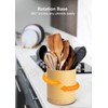 Nucookery 360°Rotating Utensil Holder, 7.2" Kitchen Utensil Crock, Ceramic Cooking