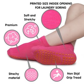 HYCLES Kids Non-Silp Ankle Socks with Girp- 6 Pairs Trampoline Unisex Toddler Socks Anti-Skid Socks for Children 6-9 Years