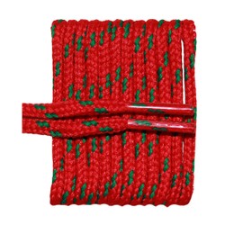 FootGalaxy Round Laces For Boots And Shoes, 72, Red with Green Chip