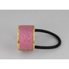 Pink sparkly ponytail holder cuff hinged glitter gold hair tie