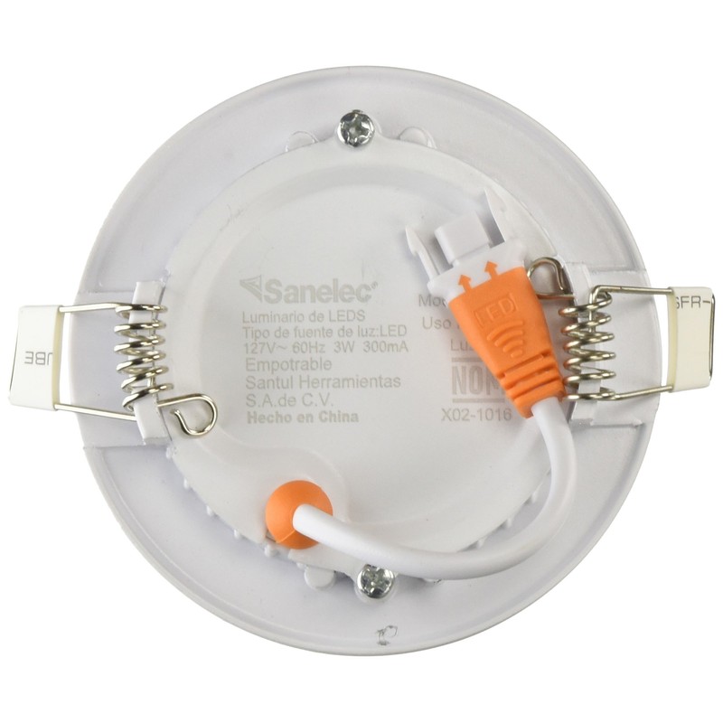 Sanelec 1131 Panel Circular para empotrar, 3W, Luz Fría