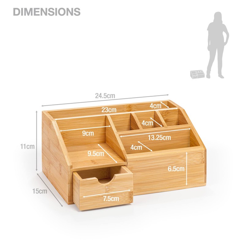 woodluv Desk Organiser, Desk Tidy Pen Holder Organiser, Make Up