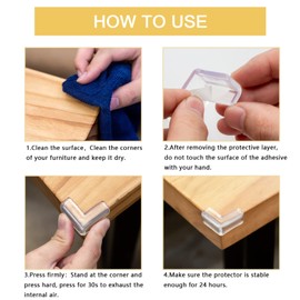 AIXMEET 8 Pack Corner Protector for Baby, Clear Furniture Corner Guard & Edge Safety Bumpers for Table Edges & Sharp Corners - Baby Proofing (L Shape)