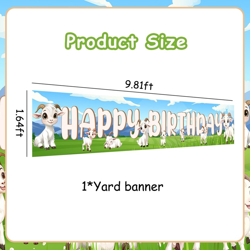 SHADOAMP Goat Birthday Party Decorations, Goat Sheep Happy Birthday Yard
