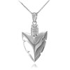Claddagh Gold 925 Sterling Silver Serrated Arrowhead Pendant Necklace, 16"