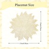 Gold Placemats Set of 6 Flower Pressed Vinyl Place Mats