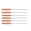 12-Piece Stainless Steel Barbecue Fork Skewer Set with Wooden Handle,