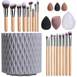 Brochas de Maquillaje Profesional 25 Piezas kit,Con 1 Soporte Para Brochas De Maquillaje,5 Puff Set Y 18 Piezas Brochas,Set de brochas cosméticas mult