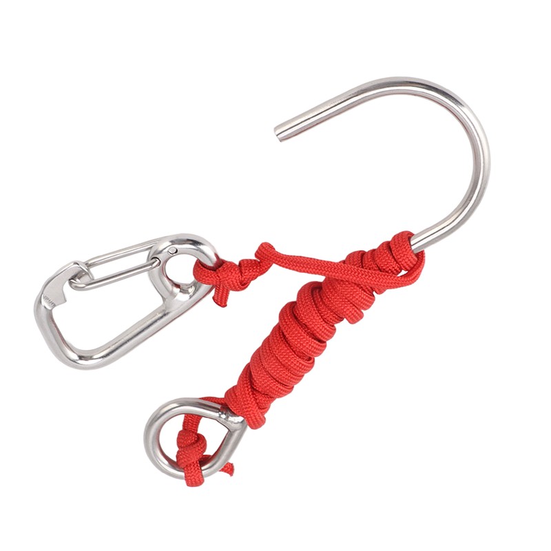 Diving Stainless Steel Single Hook Diving Reef Hook with Lanyard