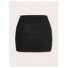 WDIRARA Women's Plus Size Ruched Bodycon Skirt Elastic Waist Mini