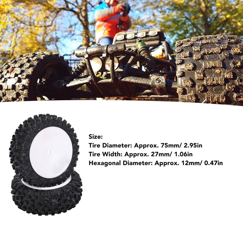 2pcs RC Car Front Tyre 12mm Hex Wheel RC Car