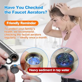 Portable 5-in-1 Aerator Removal Tool for Faucet, Mini 304 Stainless Steel Aerator Key Wrench for Sink Faucet Aerators, Fits Regular Size Quarter, Junior Size Nickel and M24 Male Thread Aerators