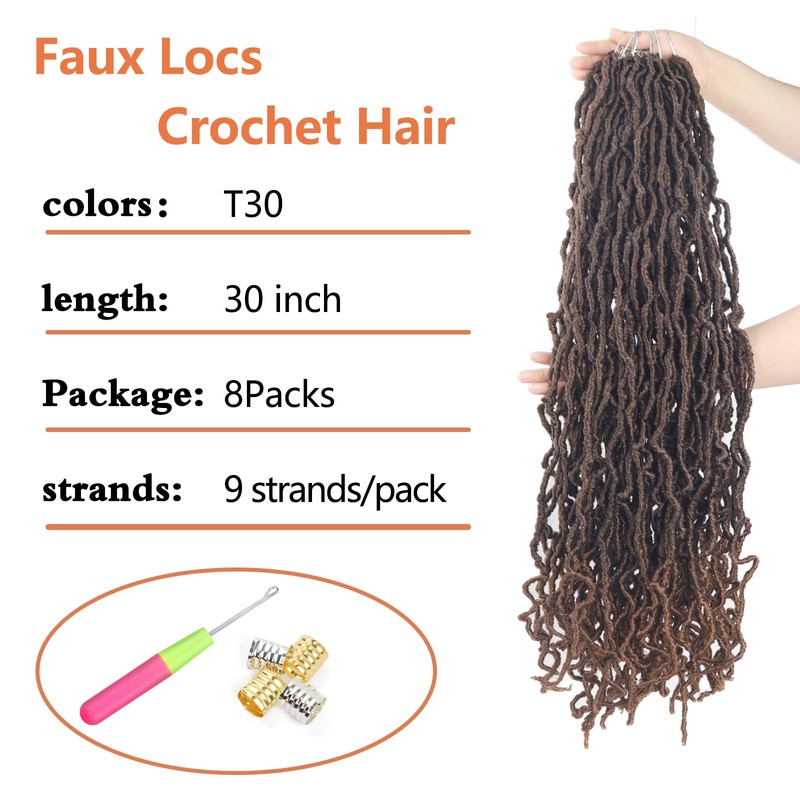 Soft Locs Faux locs crochet hair 30 Inch