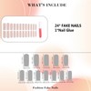 IMRAIN Press on Nails Square Long Fake Nails Nude Matte
