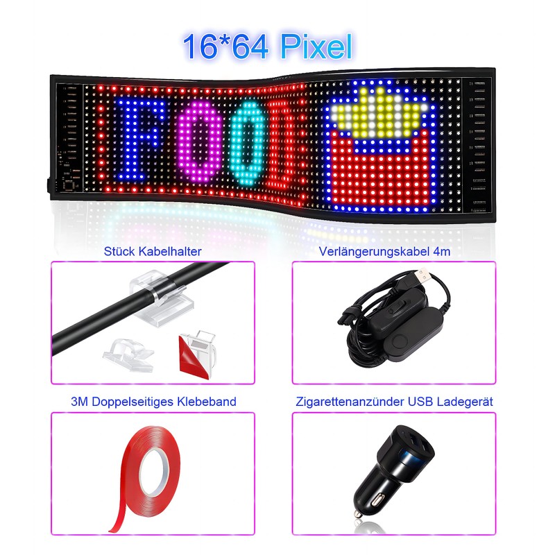 JDVOOTD Flexible LED Display Board, 47.5 x 12 cm LED