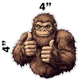 Bigfoot Sticker Thumbs Up Sticker 2 Pack – 4"x4" Outdoor Vinyl Decals – Durable, Weatherproof, and Fun Sasquatch Design for Cars, Laptops, and Water Bottles – Perfect for Big Foot Fans and Gift Ideas