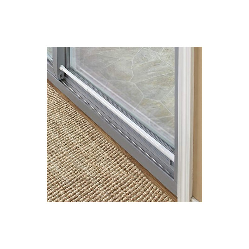 Sliding Telescopic Door Security Bar - Rubber Ends for Friction