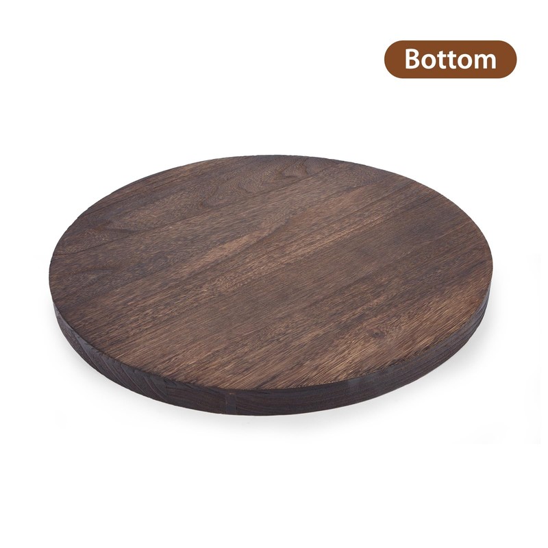 Round Ottoman Tray for Coffee Table Living Room Wood Serving