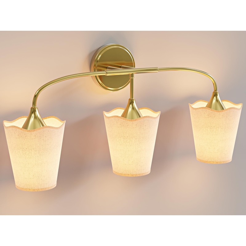 Morauroral Bathroom Light Fixtures, 3 Light Gold Vanity Light for