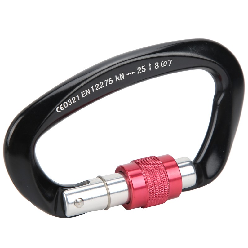 Mountaineering D Locking Carabiner Clips Alloy Heavy Duty Carabiner for