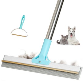 Thalomely Thalomely Carpet Rake for Pet Hair Removal Tool, 2025 New Generation 2 in 1 TPU and Copper Rake Teeth Pet Hair Remover with 54' Adjustable Long Handle, Reusable Cat Dog Hair Cleaner Rake Broom