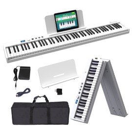 OYAYO Folding Piano Keyboard 88 Key, Portable Piano Keyboard with Standard Semi Weighted Key, Foldable Piano Support Bluetooth/MIDI with Pedal, Speakers, Ideal for Beginner and Adult