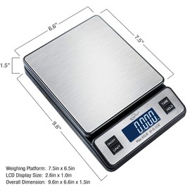 Weighmax W-2809 65 LB X 0.1 OZ Durable Stainless Steel Digital Postal Scale, Shipping Scale with AC Adapter,W-2809-65LB