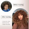 SOFUN Ombre Brown Curly Wig With Bangs for Black Women