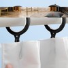 40 Pack Curtain Rings and Hooks, Black 36mm Hanging Rings