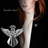 Happy Birthday Silver Coloured Angel Pin With Gem Stone Sentimental
