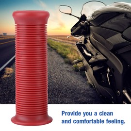 FTVOGUE Motorcycle Handlebar Grips, Pair 1 Inch 25 mm/1.1 Inch 28 mm Universal Motorcycle Vintage TPU Handle Bar Grip Fits Most Motorcycles with 25 mm Handlebars (Red)