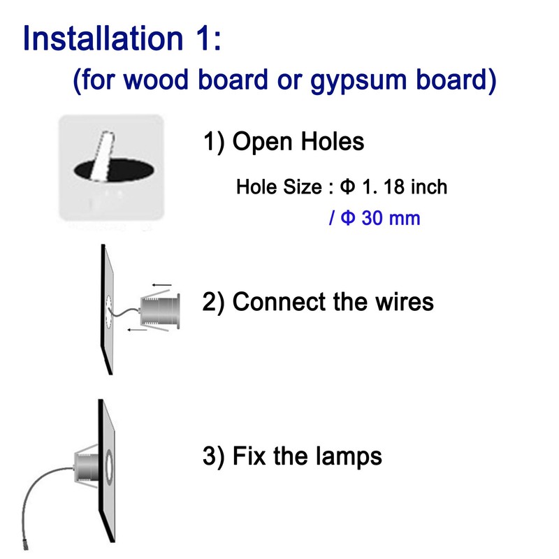 CNBRIGHTER LED Step Lights Outdoor Indoor,1W 12V-24V DC, Waterproof IP67,Aluminum,3000K