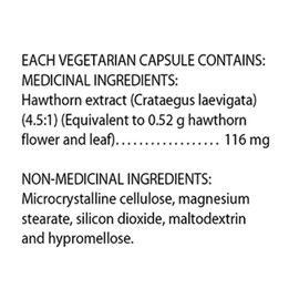 Flora Health Hawthorn - Heart Tonic - Support Cardiovascular Health - 116 mg of Hawthorn Leaf and Flower Extract - 60 Vegetarian capsules