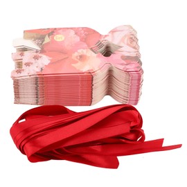 50 Set Wedding Favor Boxes Floral Pattern Retro Style Easy Assemble Candy Boxes Party Favors with Rope DIY Gift Box Red HM2251303