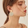 Lightweight Rattan Statement Earrings for Women,Geometric Tassel Woven Boho Earrings