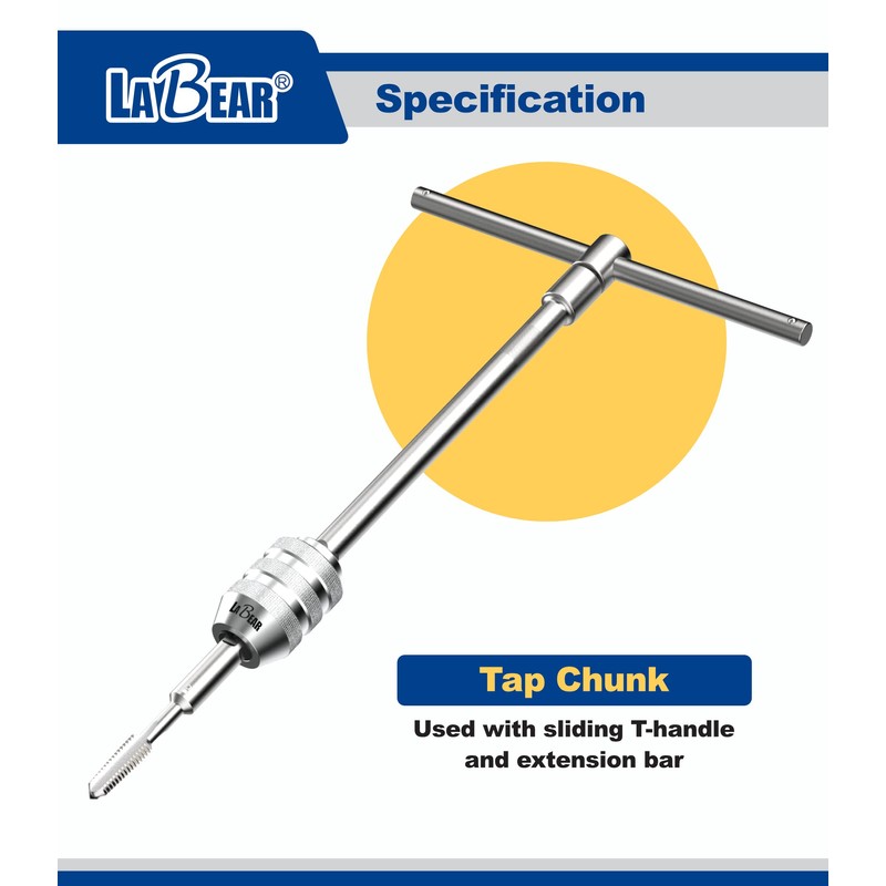 LABEAR 3/8"DR x M5 ~ M12 Interchangeable Adjustable Tap Chuck