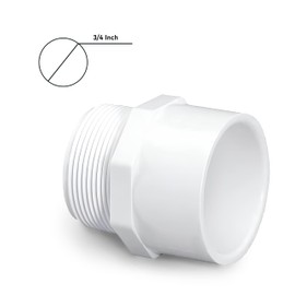 White Fittings 3/4 Inch Slip Socket x 3/4 MNPT Male Pipe Thread Sch 40 PVC Male Adapter Pipe Fitting PVC Pipe Connectors for Home Sewer Plumbing Water Line