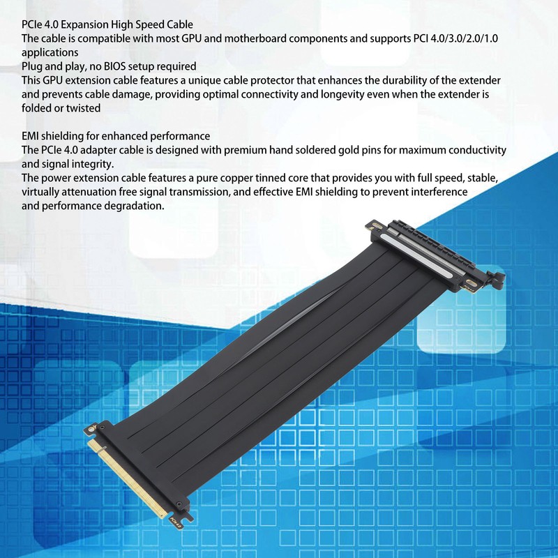 PCIe 4.0 X16 GPU Riser Cable 16X Flexible Cable High