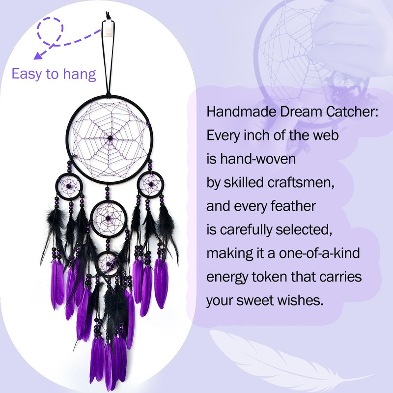 Donko Purple and Black Large Dream Catcher